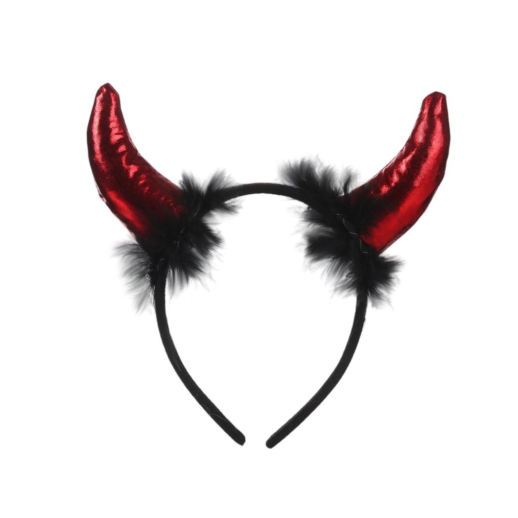 Plush Sexy Devilish Devil Horn Hair Band Accessory Hair Accessory Costume Prop Set.