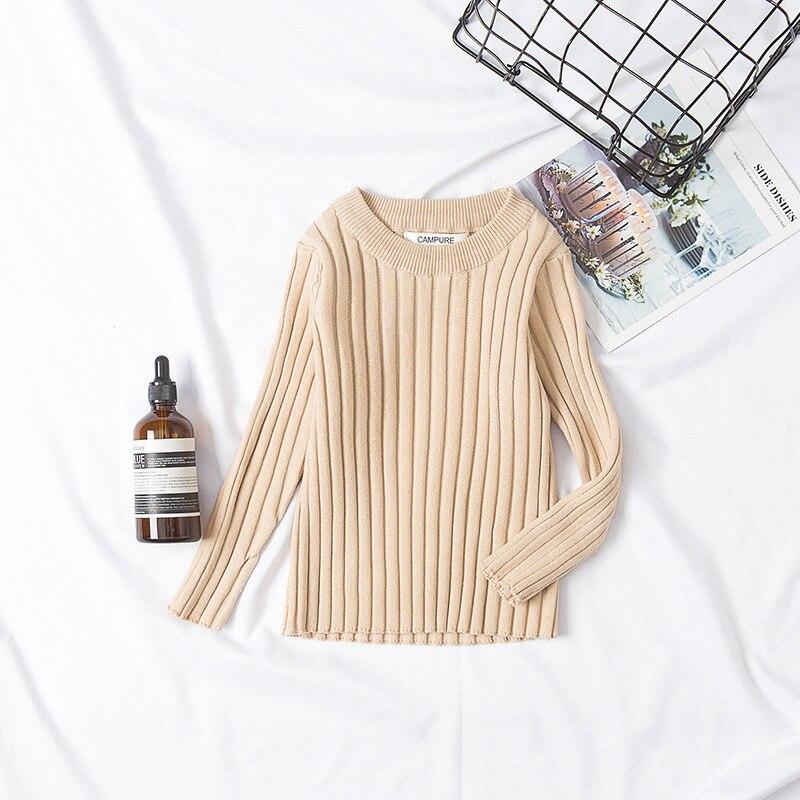 Autumn Spring Children's Knitted Round Collar Candy Colors Children Spring Clothes Girls Sweater Knitted Pullovers Sweater