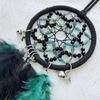 Decorative Dreamcatchers with Peacocks Feathered Handwoven Beaded Star Wall Hanging Ornament for Spiritual Home Accent