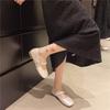 Evening Word New Small Leather Shoes Flat Silver Summer Skirt with French Mary Jane Single Shoes Women 2025