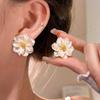 Drop Camellia Minimalist Earrings With Electroplated Finish For Decor Ladies
