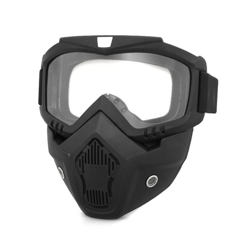 Солнцезащитные очки для мотокросса, ветрозащитные очки для езды на велосипеде, лыжах, с маской для рта, защита от ультрафиолета, шлем для езды на велосипеде, мотоцикле, маска