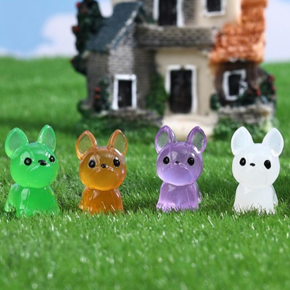 Glow In The Dark Miniature Dog Figurine Micro Landscape Decoration  Home Decoration Accessories