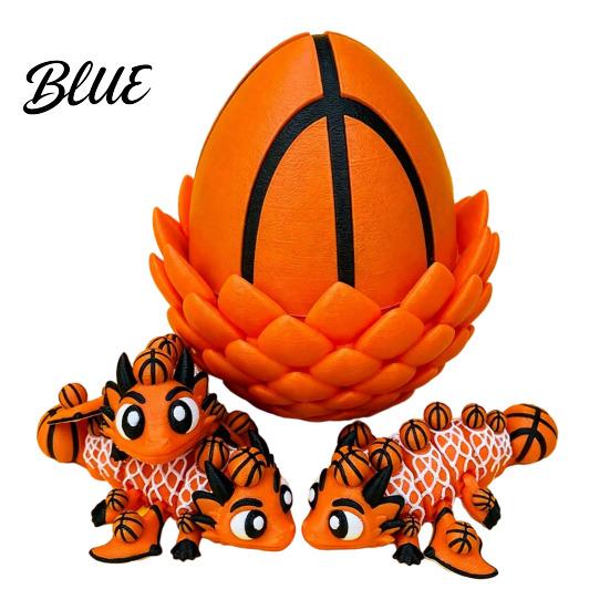 Ball Dragon Collectible 3D Printed Egg Ornament Toy with Figurine Inside Sports Inspired Fidget Toy Stress Relief Statue for Kids Adults Home Office
