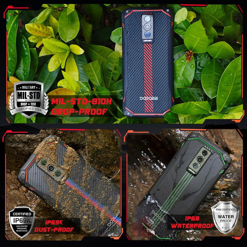 DOOGEE Blade10 Energy Защищенный смартфон Android 15, 24 ГБ+128 ГБ/2 ТБ, 6,56-дюймовый HD+ дисплей 90 Гц, 6150 мАч, 16 МП+8 МП, 3 слота для SIM-карт/NFC/IP68/IP69K/OTG/Face ID
