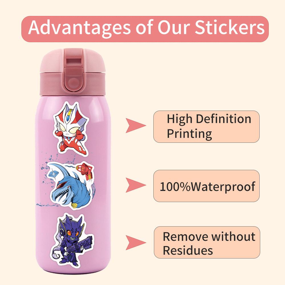 120 New Ultraman Cartoon Stickers Personalized and Creative DIY Decorative Scooter Water Cup Stickers