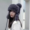 Шапка Женская зимняя вязаная шапка, защищающая от холода Зимняя велосипедная защитная шапка для ушей Утолщенная конструкция Ветрозащитная, теплая и удобная