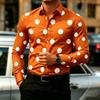 Мужская рубашка в горошек с длинным рукавом, приталенная, для стиля business casual, модный топ для активного отдыха