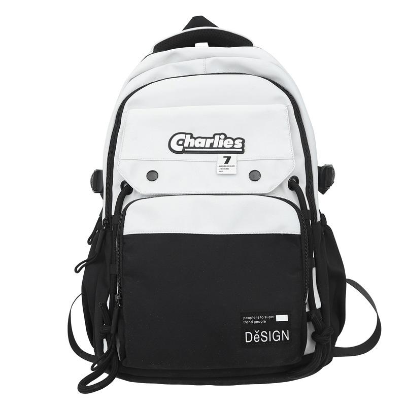 Школьный рюкзак с цветными блоками, мужской рюкзак, большой вместительный дорожный рюкзак для школьников для женщин