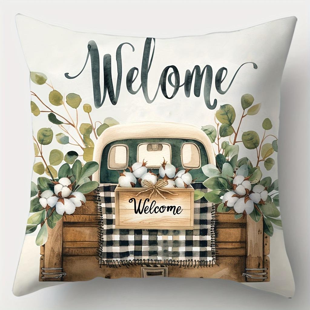 Home Decoration Pillowcase Bottle Floral Pattern Printing Pillowcase Living Room Sofa Cushion Cover Bedroom Room Decoration