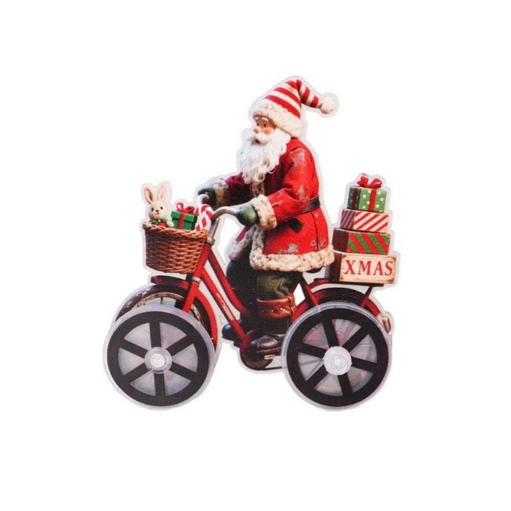 Creative Acrylic Santa Claus Figurine Cartoon Cute Snowman Bicycle Decoration Decorative Christmas Ornament Party Gift