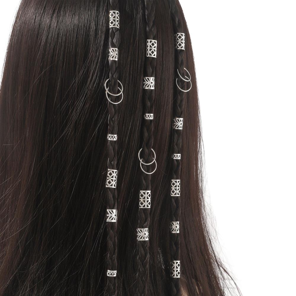 80pcs Metal Cuff Clips Dreadlocks Beads Dread Locks Hair Braid Tubes Hollow Out Hair Ring  Men