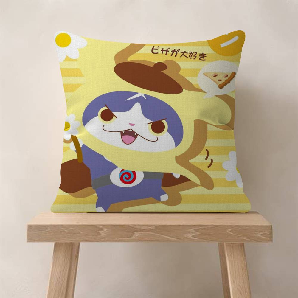 Anime Yokai Cute Watch Maple Design Cushion Cover Happy Autumn Harvest decor Holiday Decorati Pillow Cover
