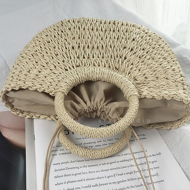 Соломенные сумки для женщин, летняя сумка из ротанга, тканая пляжная сумка ручной работы, сумка в богемном стиле, Бали