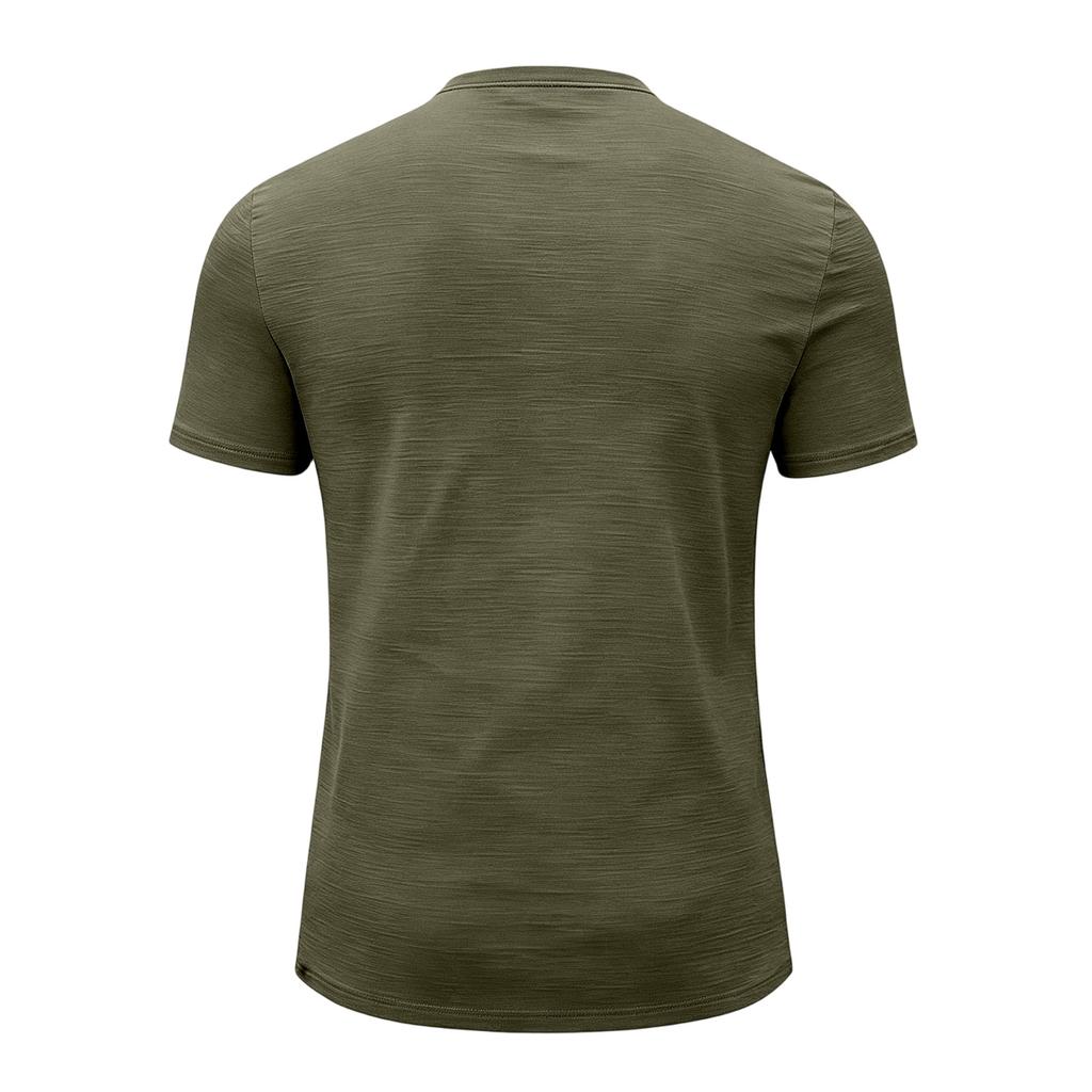 Men's Summer Casual Slim Fit Muscle Texture Henley Short Sleeve T Shirt Lightweight Breathable Vintage Style Tee