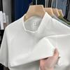 Летняя мужская футболка с круглым вырезом и коротким рукавом на молнии до середины, быстросохнущая, мужская повседневная спортивная футболка