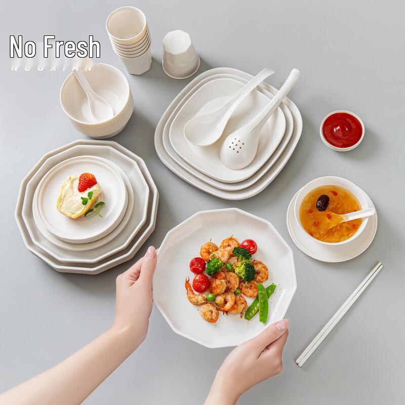 Экологичный одноразовый набор посуды из рисовой шелухи Shangqi