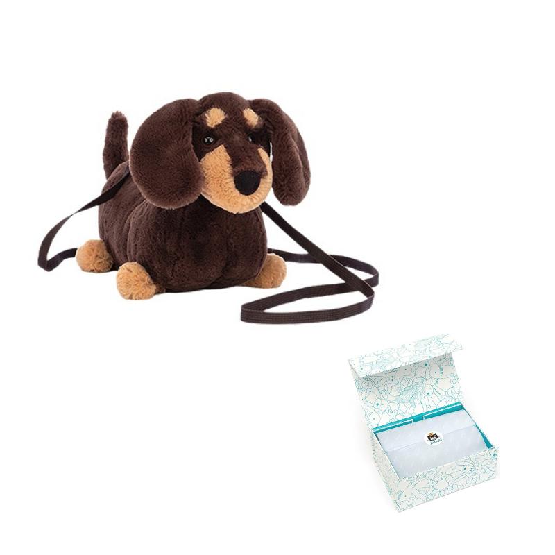 Jellycat Серия 'Собаки' Отто Такса Рюкзак-Кукла Плюшевая Кукла Высота 16 см