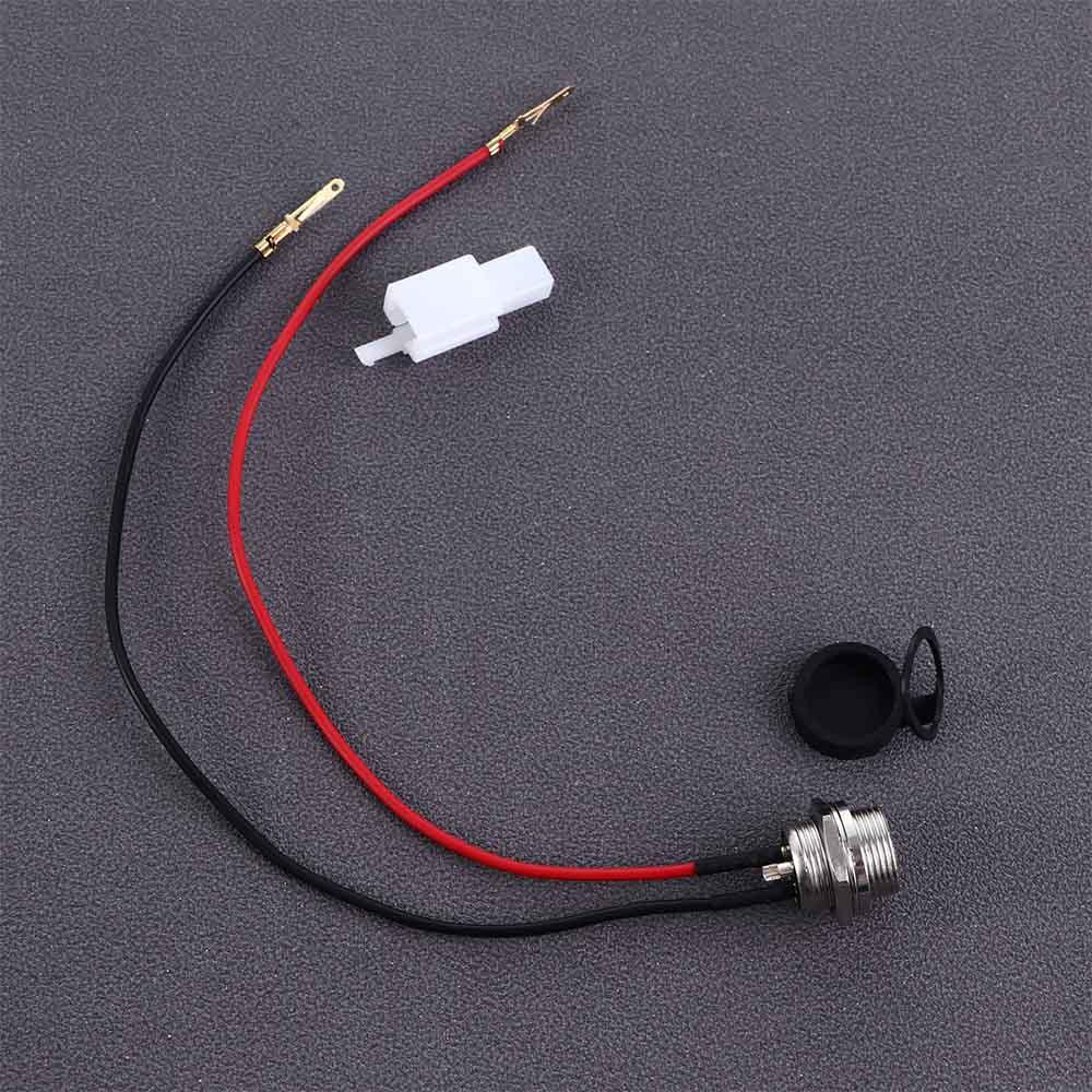 Three-hole Round Head 3 Pin Prong Charging Port Jack Socket Inline Connector Battery Charging