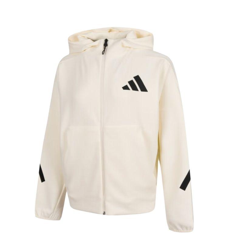 Adidas Z.N.E. SS25 CF Knit Logo Hooded Long Sleeve Jacket Women Jacket Beige JM8760