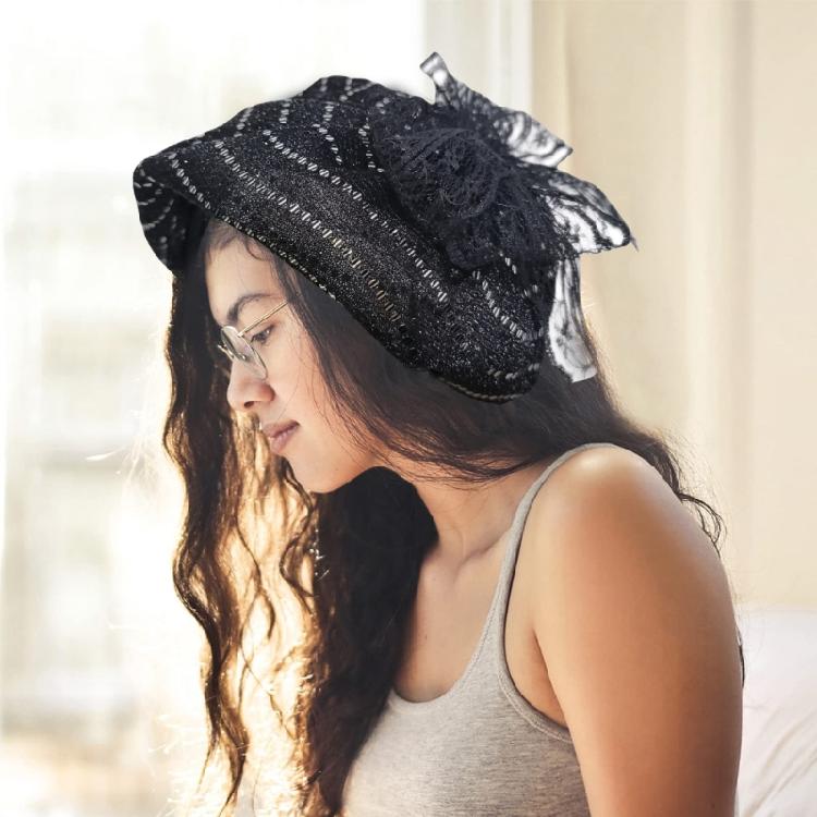 Высокий обруч для волос с черепом, кружевной бант, шляпа, повязка на голову, женское украшение для волос для официального мероприятия