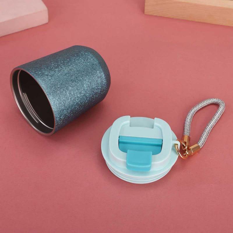 Titanium Vacuum Insulated Travel Coffee Mug With Carry Strap Lightweight Portable Thermos Office Outdoor Hiking
