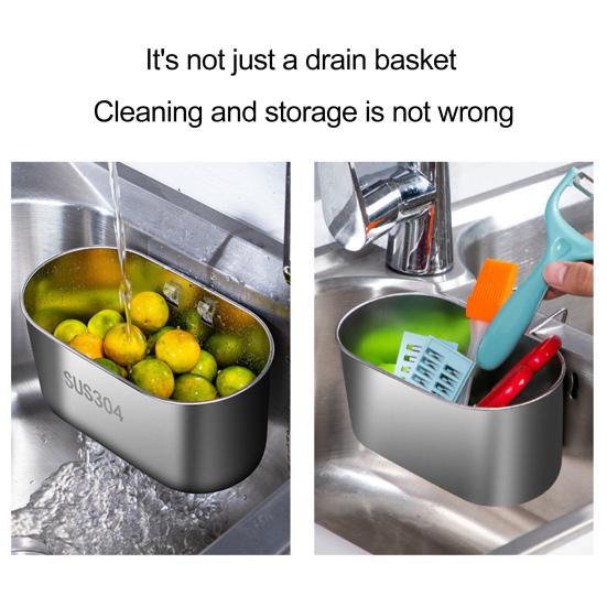 Stainless Steel Sink Drain Basket Rustproof Corrosion Resistant Efficient Filtering Kitchen Organizer Corner Sink Strainer