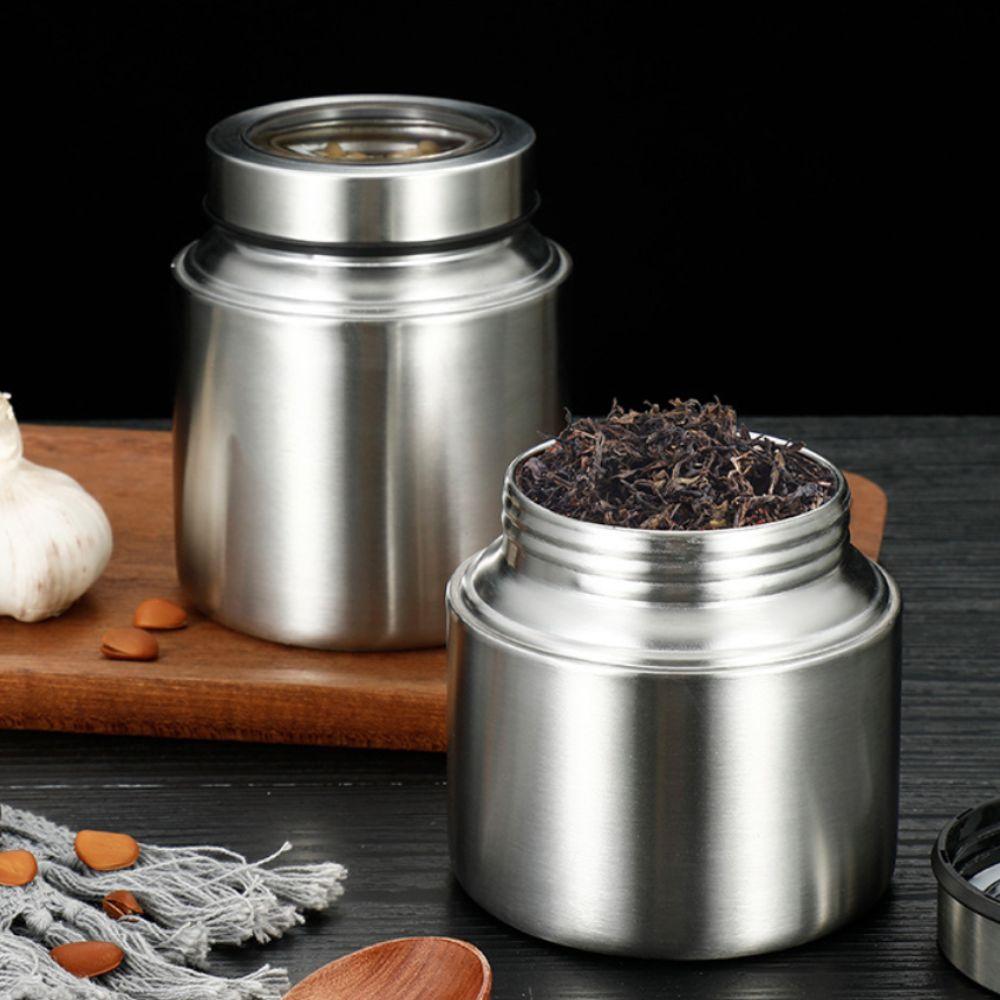 Moisture-Proof Stainless Steel Tea Canister Airtight Tea Storage Jar Sugar