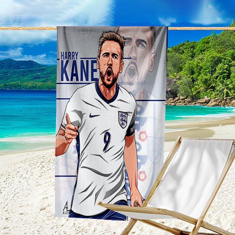 Football Player Kane Beach Towel - Soft, Absorbent Microfiber, Lightweight, Ideal for The Beach, Parties, Travel, Camping fan gifts