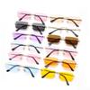 UV400 Eyeglasses Retro Rectangle Rimless Sun Glasses Women Vintage Sunglasses Gradient Glasses