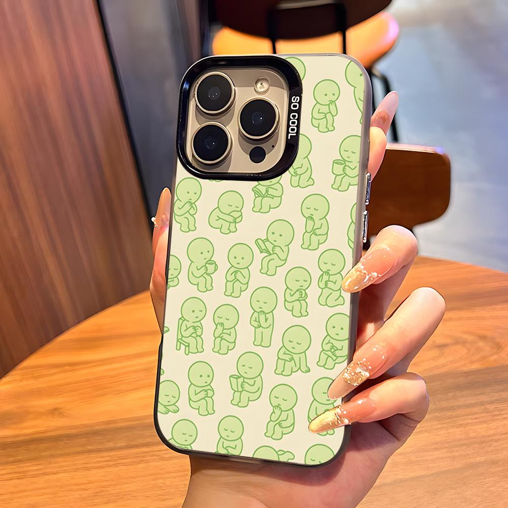Cute S-Smiski Phone Case For IPhone17 Air 16 15 14 Plus 13 12 11 Pro 7 8 XS Max XR Silver Black Bumper Case