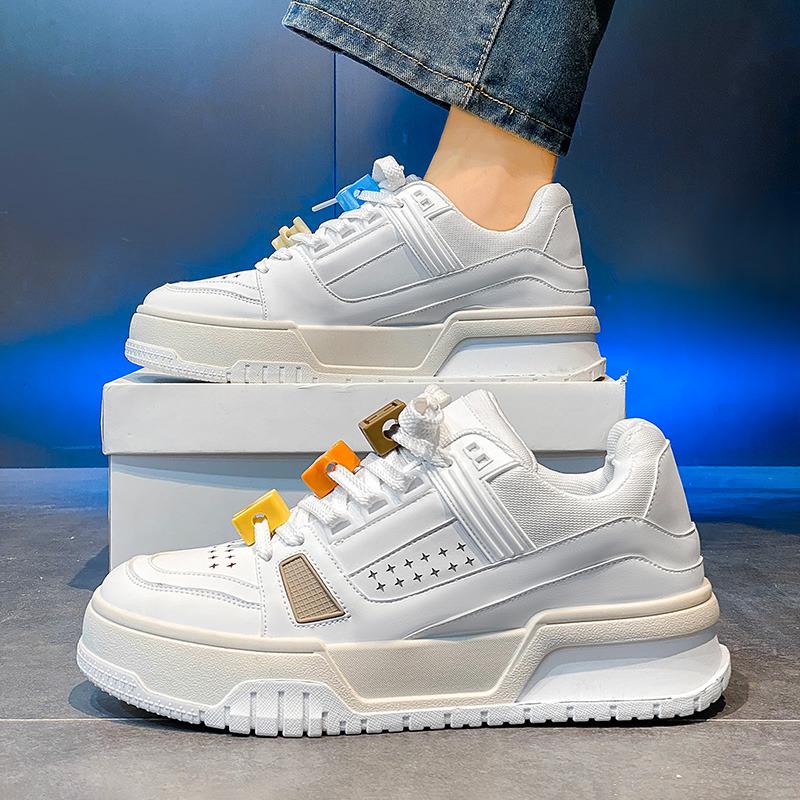 Модные трендовые кроссовки на платформе для мужчин, модный дизайн, зеленые мужские туфли для скейтбординга, повседневная спортивная обувь из кожи для мужчин, теннисные туфли для мужчин