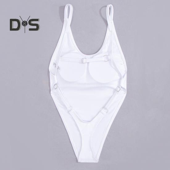 Женский сексуальный монокини с V-образным вырезом без рукавов купальник с открытой спиной, подчеркивающий фигуру, цельный бикини