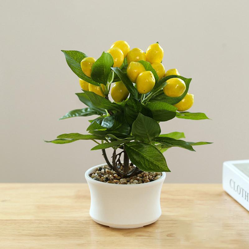 Искусственные имитированные фрукты, бонсай, украшения, красочные искусственные горшечные растения для дома, гостиной