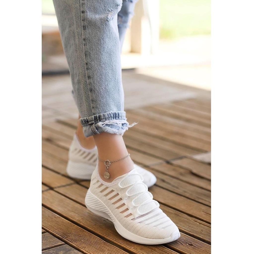 Трикотажные Кроссовки Белые