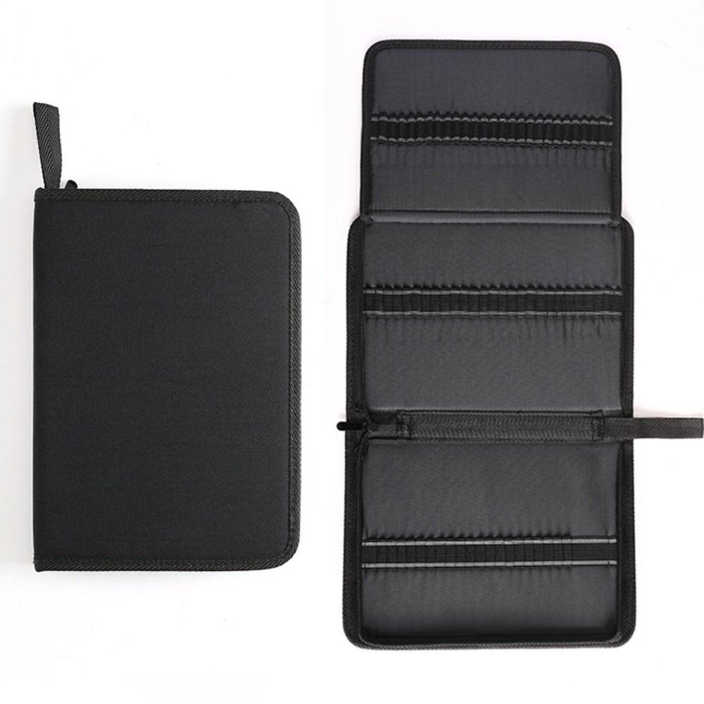 36/48/72 Holes Pen Curtain Black Oxford Painting Pencil Organizer Pencil Bag  Art Supplies