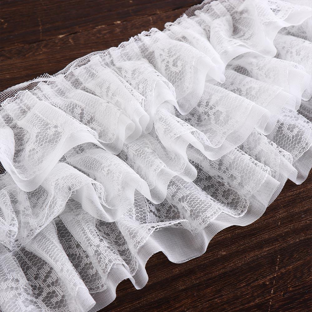 Luxurious Chiffon Edge Lace Soft Tulle Lace Fabric Trim Ribbon Embroidery Collar Ribbon Home