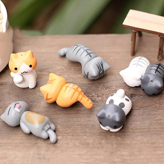 6pcs Garden Decorations Lovely Wonderful Plastic Cartoon Cat Micro Landscape