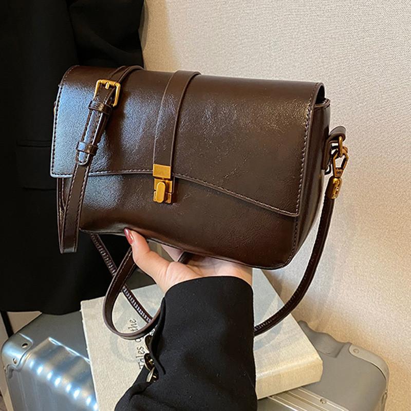 Ielgy Retro Matte Underarm Bag Retro Small Square Bag All-Match One-Shoulder Messenger Bag