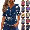 Женская мода повседневный короткий рукав цветочный принт топ