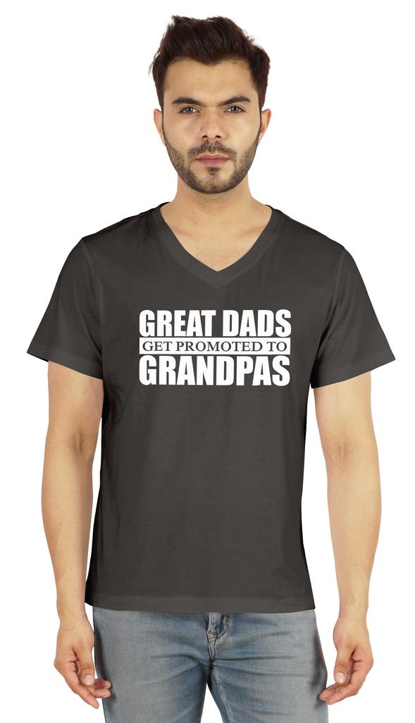 Inkmeso Мужская футболка для дедушки. Отличные папы получают повышение до дедушки. Футболка с надписью «Письмо» впервые