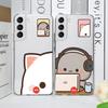 Милый мультяшный кот пара Чехол для телефона для Samsung Galaxy S23 FE S22 Plus S21 S24 S25 Ultra Прозрачный Мягкий Чехол Любовники Пары Funda