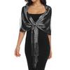 Fashion Bright Sunscreen Shawl Hijab Gold Silver Shiny Scarves For Women Lace Tassel Party Evening Dress Scarf