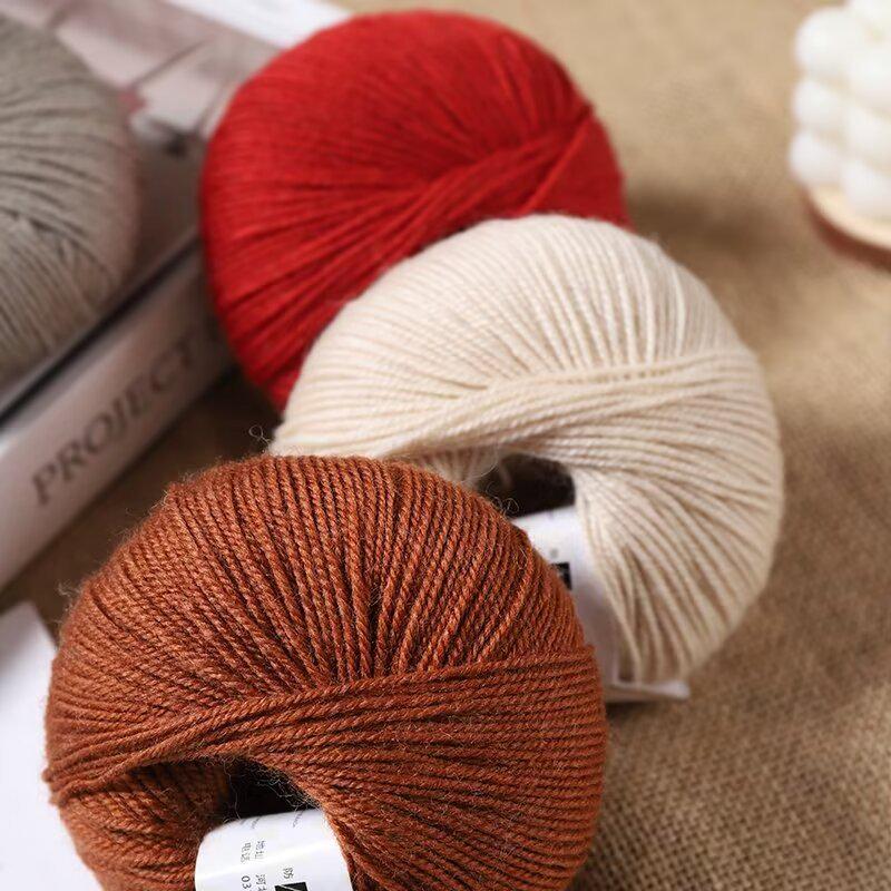 Пряжа из мериносовой шерсти средней толщины ручной вязки для свитеров, шарфов, шапок - 213 Овечья шерсть - 3 нити