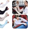Summer Ice Silk Long Sleeves Anti-Sunburn Arm Cover Sleeve Women Hand Sleeves Cycling Cuff Fingerless Cool Anti-UV Men New