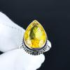 Citrine Gemstone Ring, 925 Sterling Silver Jewelry, Handmade Ring, Citrine Statement Silver Ring, Birthday Gifts For Mother Day