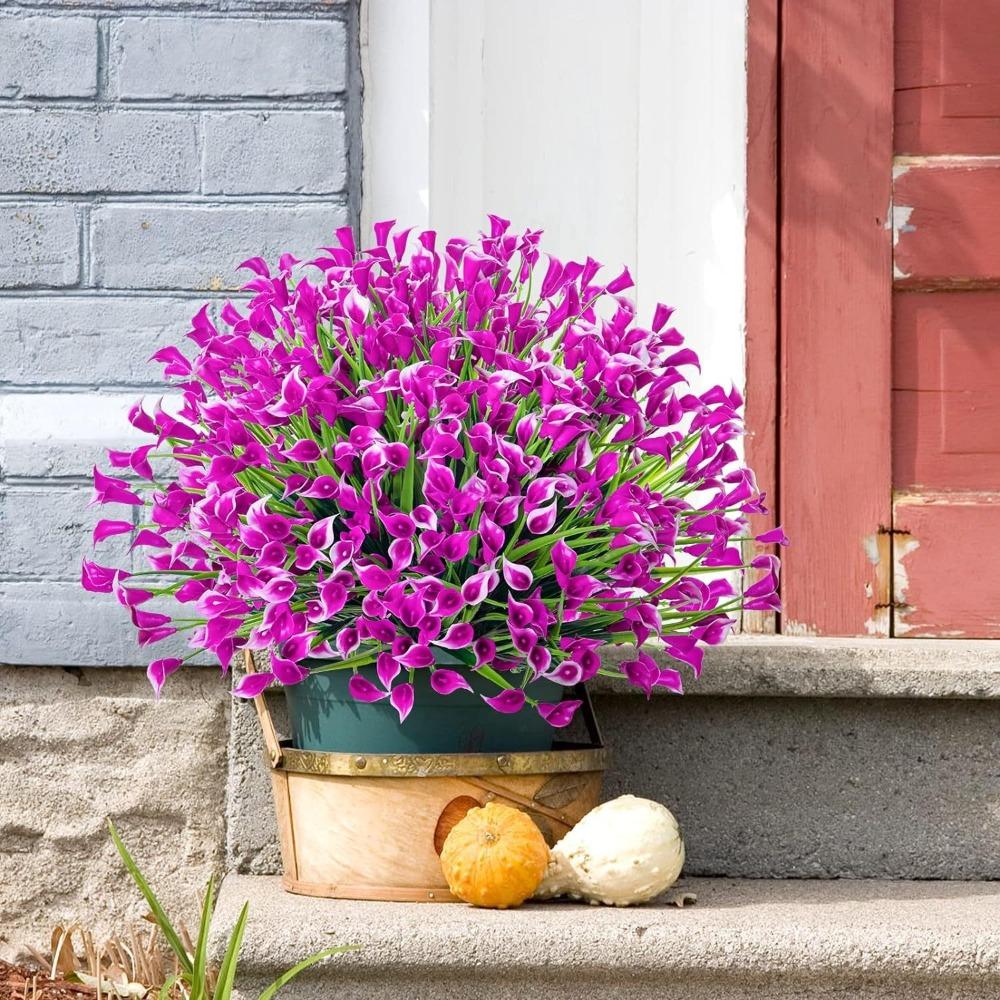 1/2/5Pcss Plastic Calla Lily Artificial Flowers UV Protection Fake Plant Fake Flowers Indoor Decor