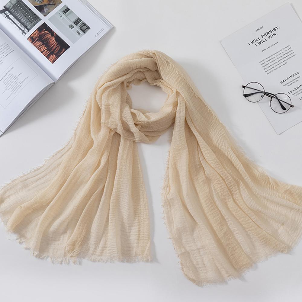 Muslim Fashion Women Crinkle Hijab Scarf Soft Solid Head Scarves Turban Shawls and Wraps Hijab Femme Musulman Kopftuch