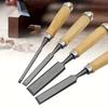 1set Including 4pcs 8/12/16/20mm Comfortable Beech Handle Wood Chisel with Wood Handles - Ergonomic Wood Carving Tools DIY