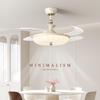 Modern Minimalist Silent Ceiling Fan with Light - High Airflow for Living Room, Dining Room, and Bedroom
